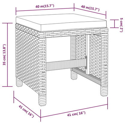 Set da Pranzo da Giardino 5 pz Polyrattan e Legno Acacia Nero | homemem39