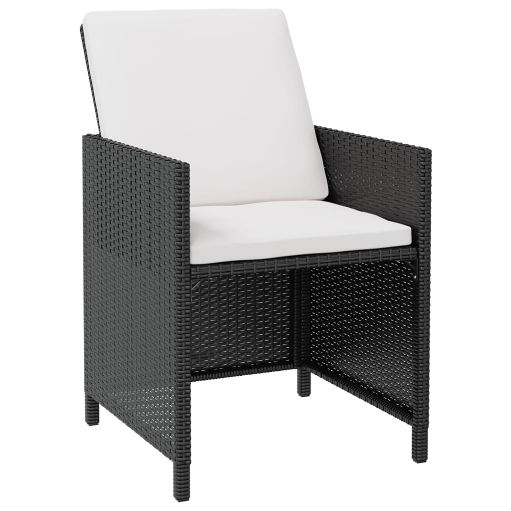 Set da Pranzo da Giardino 11 pz Polyrattan e Legno Acacia Nero | homemem39