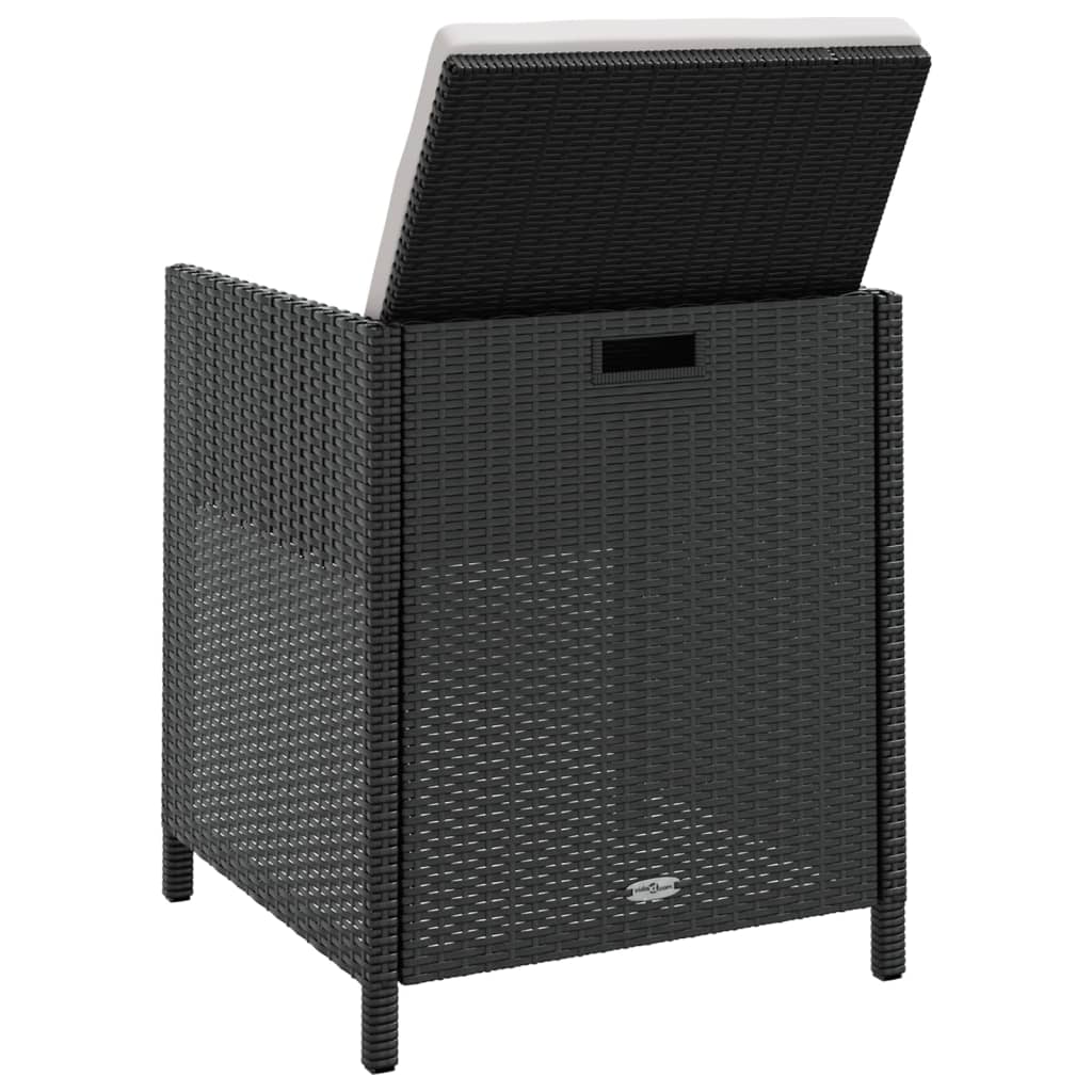 Set da Pranzo da Giardino 11 pz Polyrattan e Legno Acacia Nero | homemem39