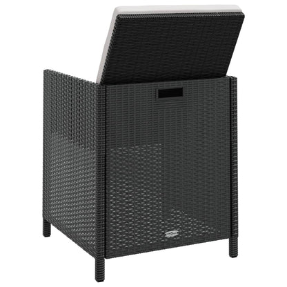 Set da Pranzo da Giardino 11 pz Polyrattan e Legno Acacia Nero | homemem39