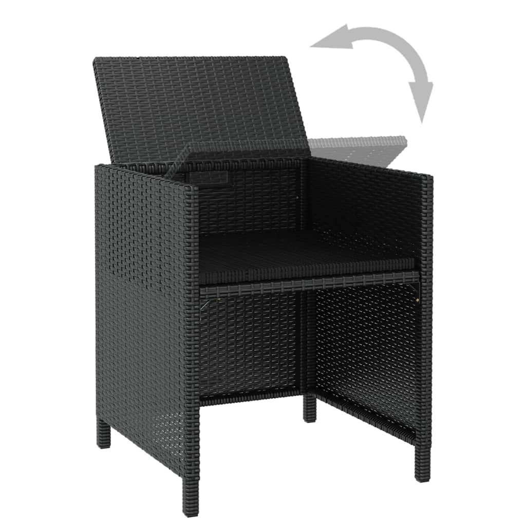 Set da Pranzo da Giardino 11 pz Polyrattan e Legno Acacia Nero | homemem39
