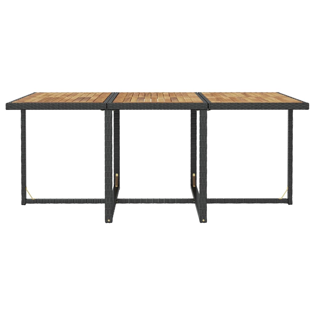 Set da Pranzo da Giardino 11 pz Polyrattan e Legno Acacia Nero | homemem39
