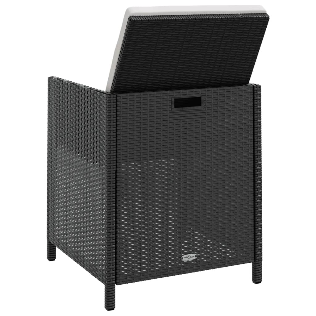 Set da Pranzo da Giardino 13 pz Polyrattan e Legno Acacia Nero | homemem39
