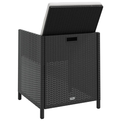 Set da Pranzo da Giardino 13 pz Polyrattan e Legno Acacia Nero | homemem39