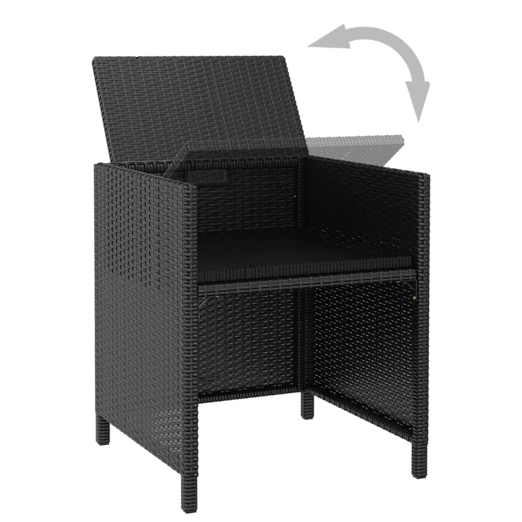 Set da Pranzo da Giardino 13 pz Polyrattan e Legno Acacia Nero | homemem39