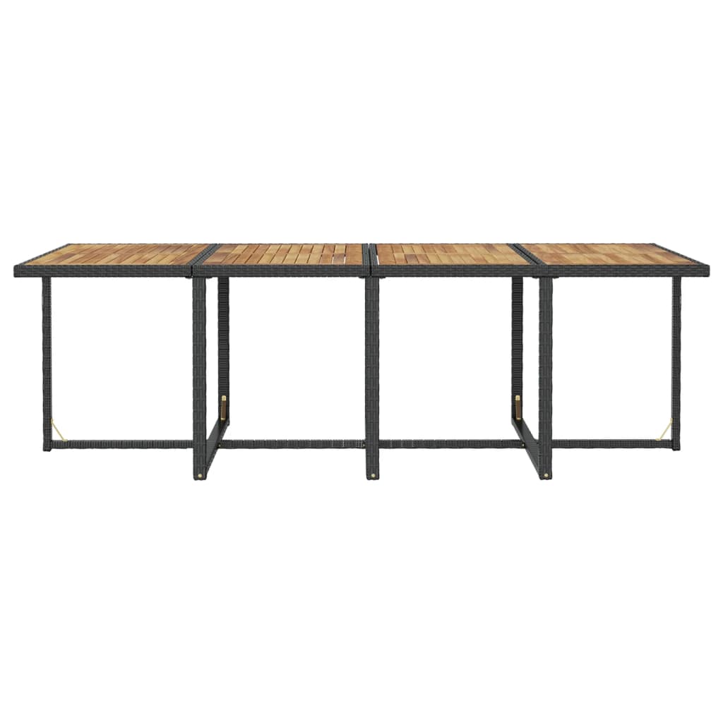 Set da Pranzo da Giardino 13 pz Polyrattan e Legno Acacia Nero | homemem39
