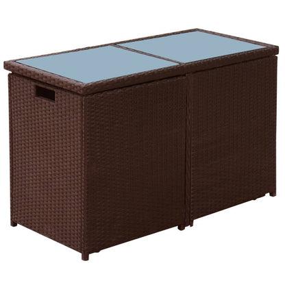 Set da Bistrot 3 pz con Cuscini in Polyrattan Marrone | homemem39