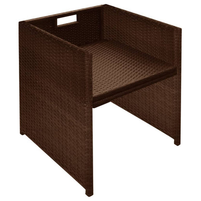 Set da Bistrot 3 pz con Cuscini in Polyrattan Marrone | homemem39