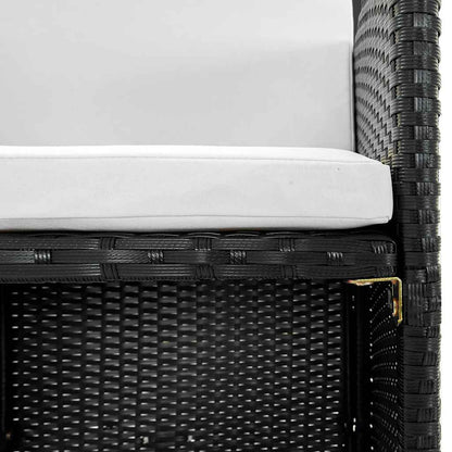 Set da Pranzo da Giardino 11 pz con Cuscini in Polyrattan