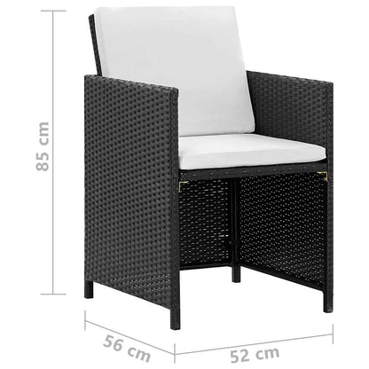 Set da Pranzo da Giardino 11 pz con Cuscini in Polyrattan