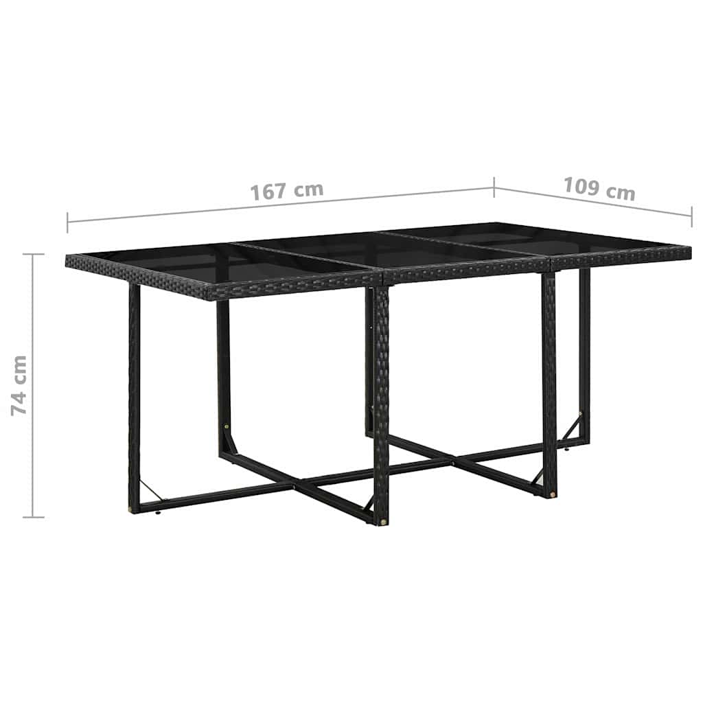 Set da Pranzo da Giardino 11 pz con Cuscini in Polyrattan