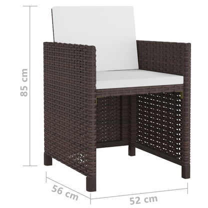 Set da Pranzo da Giardino 11 pz con Cuscini Polyrattan Marrone - homemem39