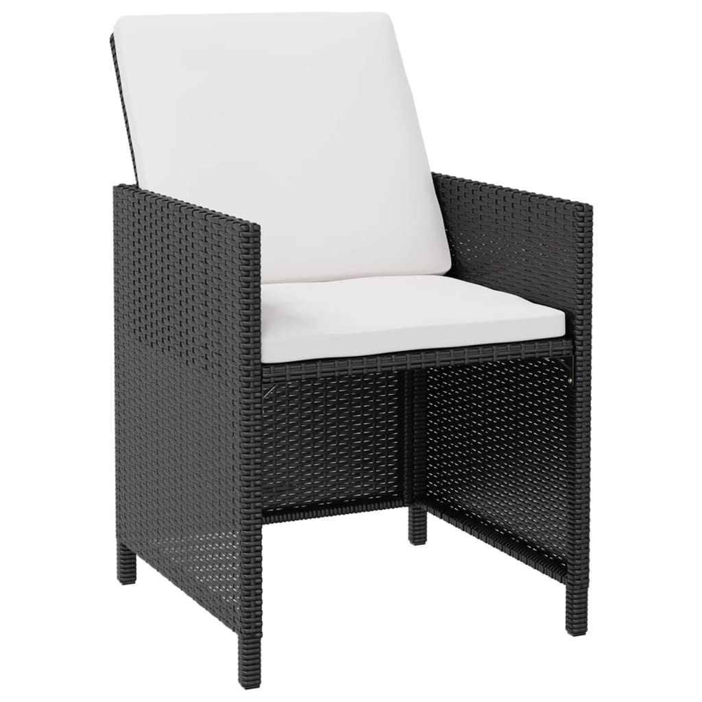 Set da Pranzo da Giardino 11 pz con Cuscini in Polyrattan Nero | homemem39