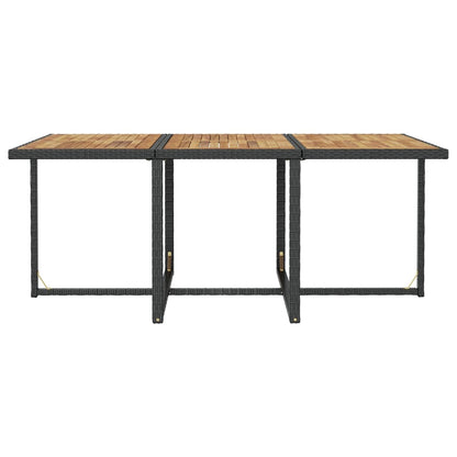 Set da Pranzo da Giardino 11 pz con Cuscini in Polyrattan Nero | homemem39