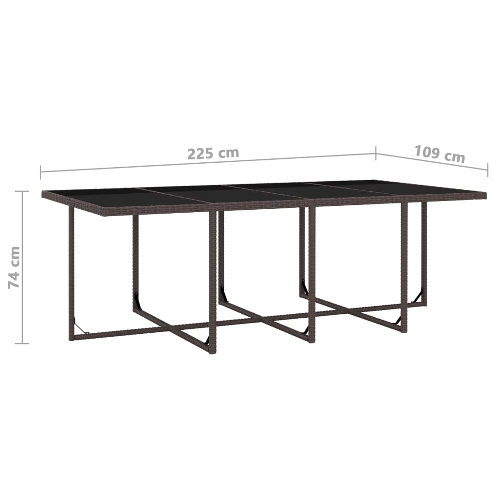 Set da Pranzo da Giardino 13 pz con Cuscini Polyrattan Marrone - homemem39