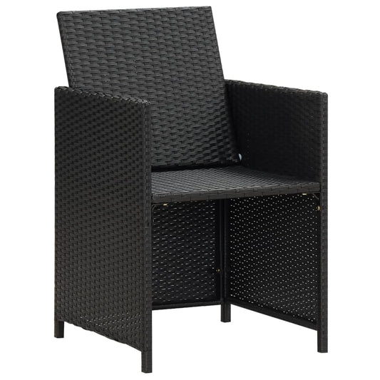 Sedie da Giardino 2 pz con Cuscini in Polyrattan Nere - homemem39