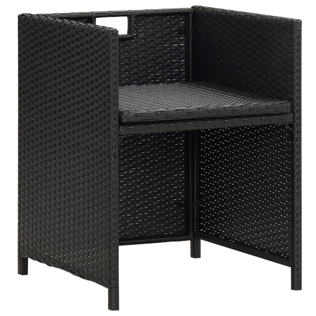 Sedie da Giardino 2 pz con Cuscini in Polyrattan Nere | homemem39