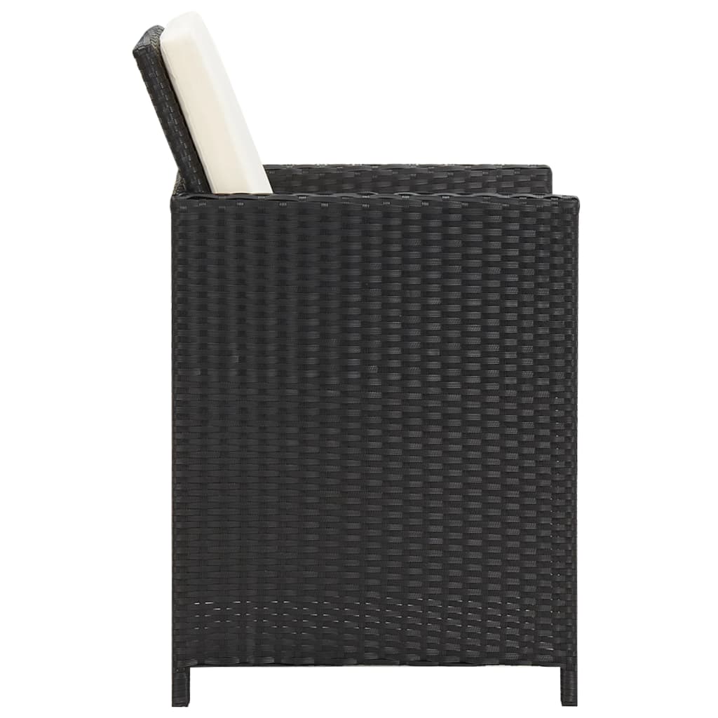 Sedie da Giardino 2 pz con Cuscini in Polyrattan Nere | homemem39