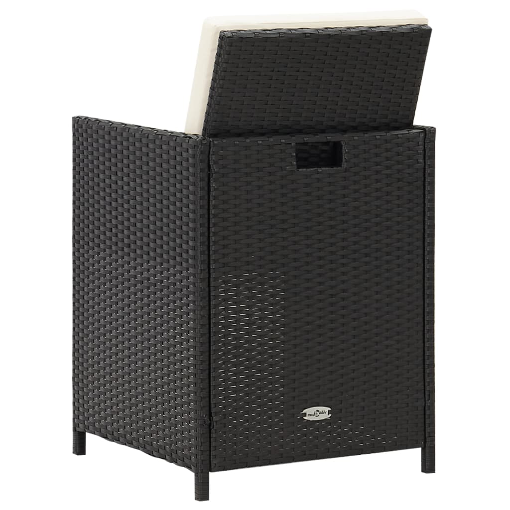 Sedie da Giardino 2 pz con Cuscini in Polyrattan Nere | homemem39