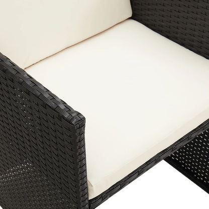 Sedie da Giardino 2 pz con Cuscini in Polyrattan Nere | homemem39