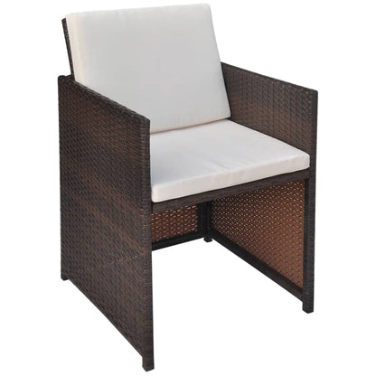 Sedie da Giardino 2 pz con Cuscini in Polyrattan Marrone | homemem39