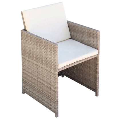Sedie da Giardino 2 pz con Cuscini in Polyrattan Beige | homemem39