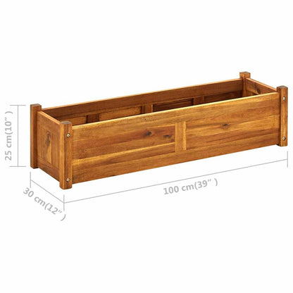 Letto Rialzato da Giardino in Legno di Acacia 100x30x25 cm - homemem39