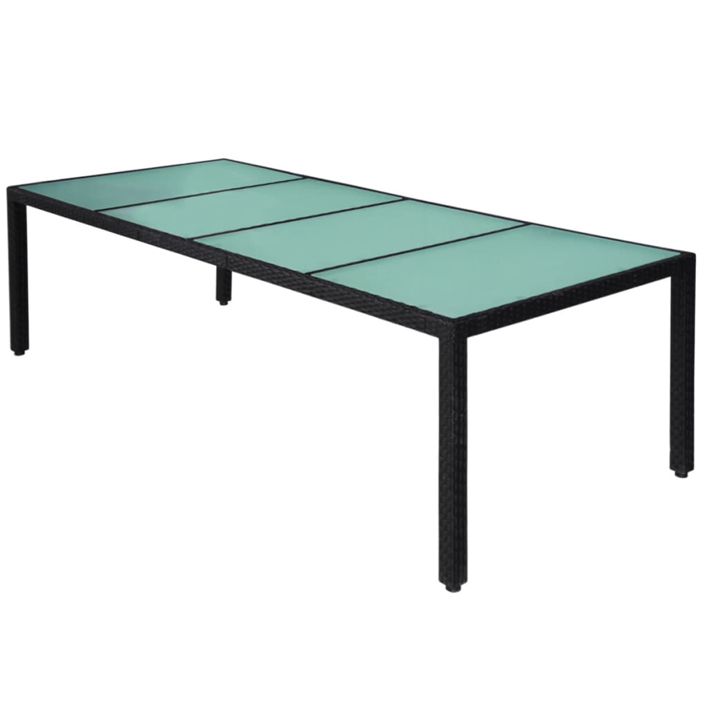 Set da Pranzo da Giardino 11 pz con Cuscini in Polyrattan Nero | homemem39