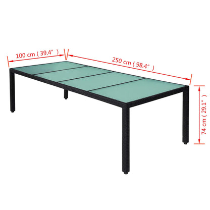 Set da Pranzo da Giardino 11 pz con Cuscini in Polyrattan Nero | homemem39