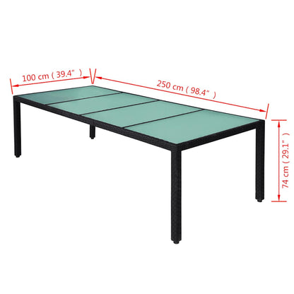 Set da Pranzo da Giardino 11 pz con Cuscini in Polyrattan