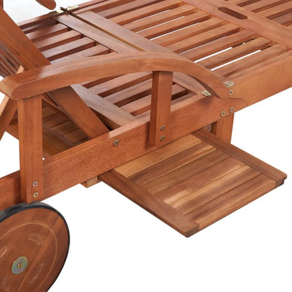 Lettino Prendisole con Tavolo in Legno Massello di Acacia | homemem39