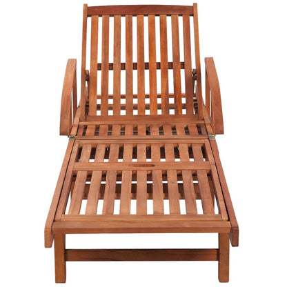 Sedia a Sdraio con Cuscino in Legno Massello di Acacia - homemem39