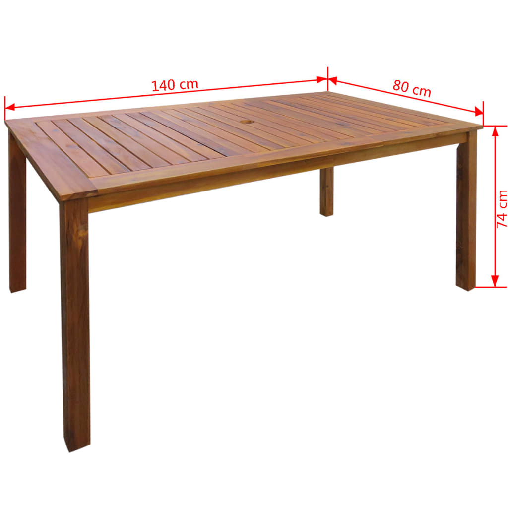 Set da Pranzo da Giardino 7 pz in Legno Massello di Acacia | homemem39
