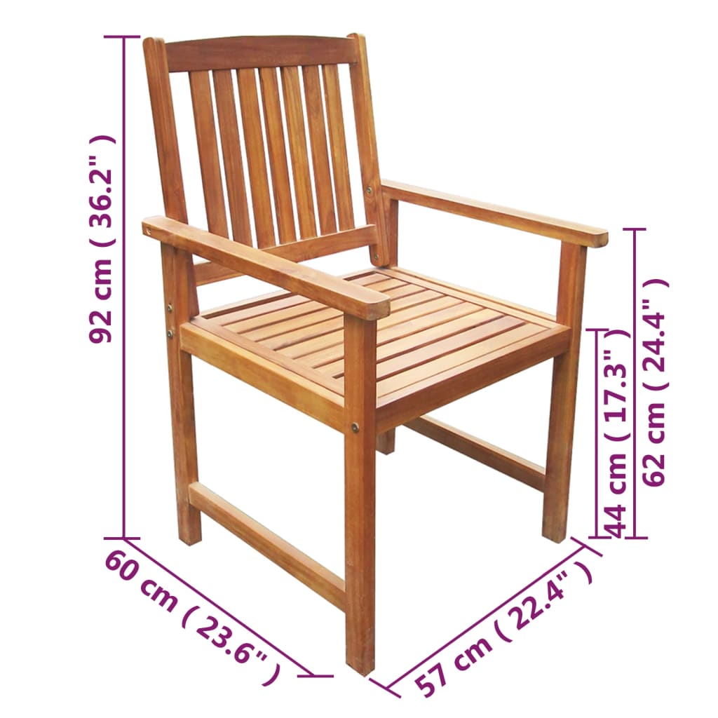 Set da Pranzo da Giardino 5 pz in Legno Massello di Acacia | homemem39