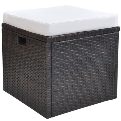 Set da Pranzo da Giardino 6 pz con Cuscini Polyrattan Marrone - homemem39