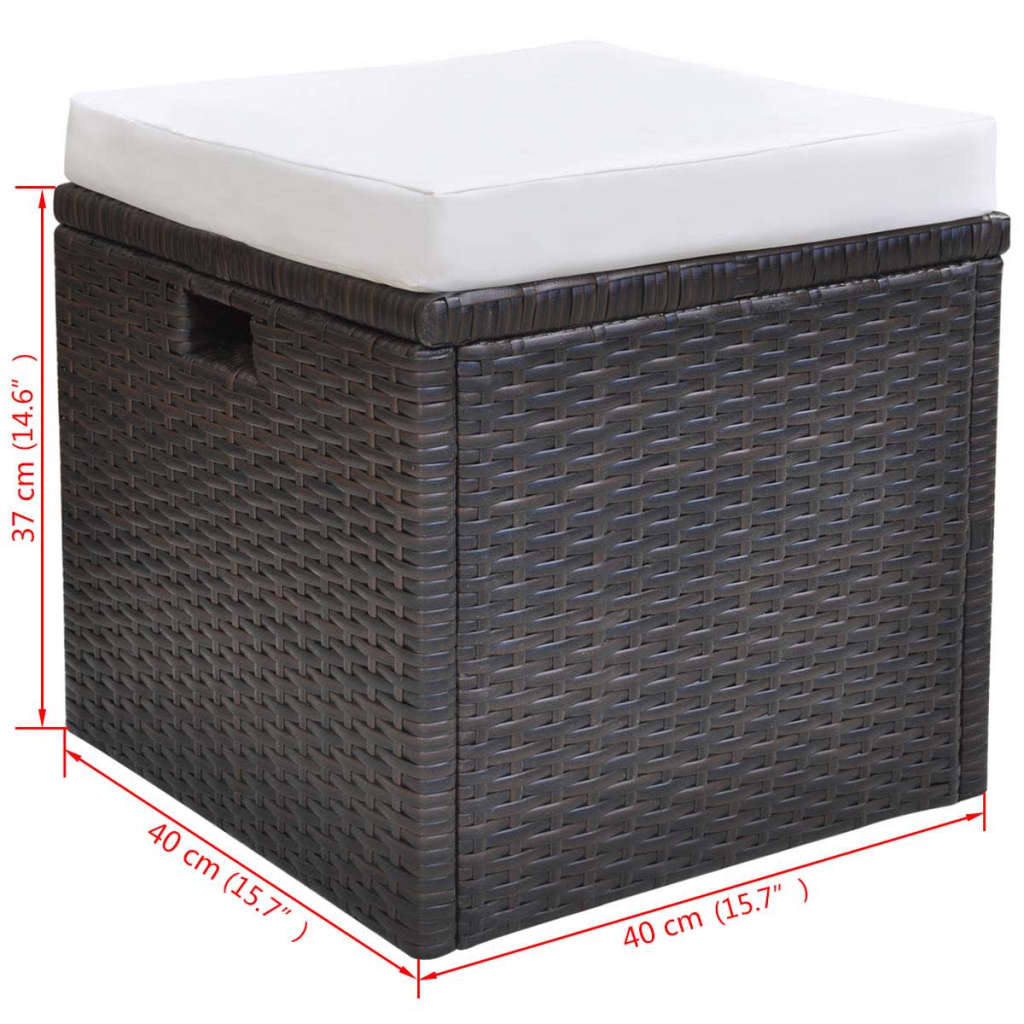 Set da Pranzo da Giardino 6 pz con Cuscini Polyrattan Marrone - homemem39