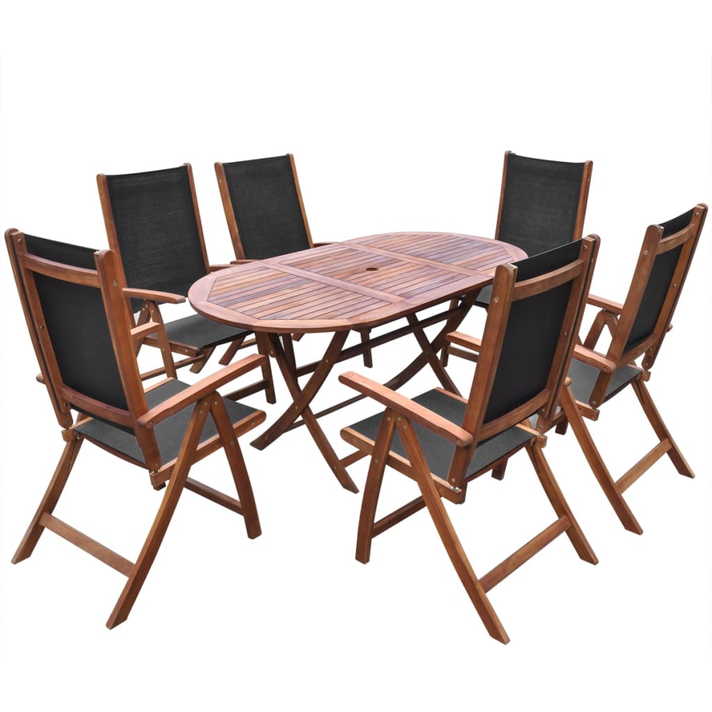 Set da Pranzo da Giardino 9 pz con Cuscini Massello di Acacia - homemem39