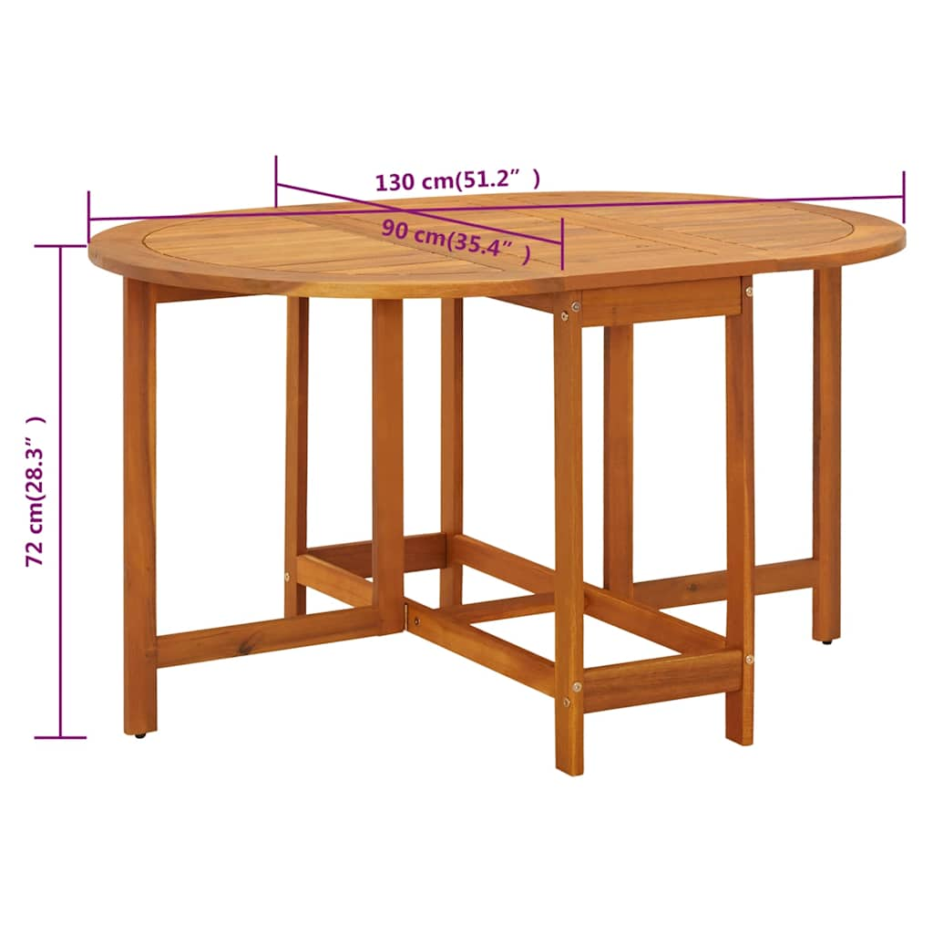 Tavolo da Giardino 130x90x72 cm in Legno Massello di Acacia - homemem39