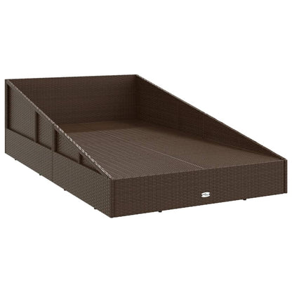 Lettino Prendisole Marrone 201x139 cm in Polyrattan - homemem39