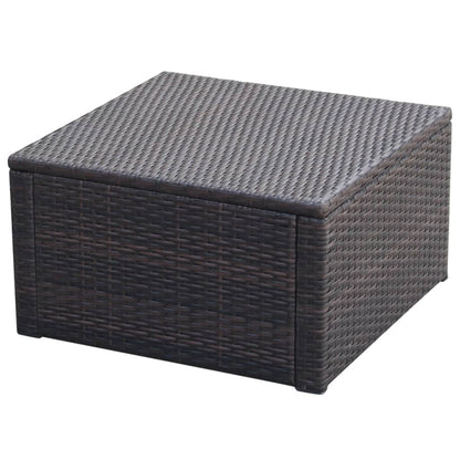 Poggiapiedi Ottomana in Polyrattan 53x53x30 cm Marrone | homemem39