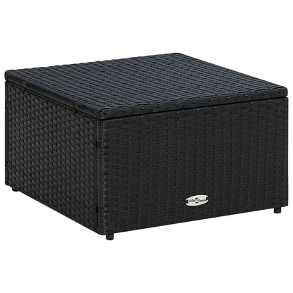 Poggiapiedi Ottomana in Polyrattan 53x53x30 cm Nero | homemem39
