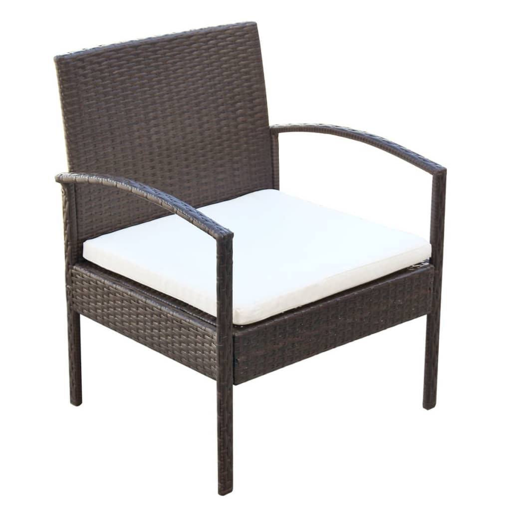 Set Divani da Giardino 4 pz con Cuscini in Polyrattan Marrone - homemem39