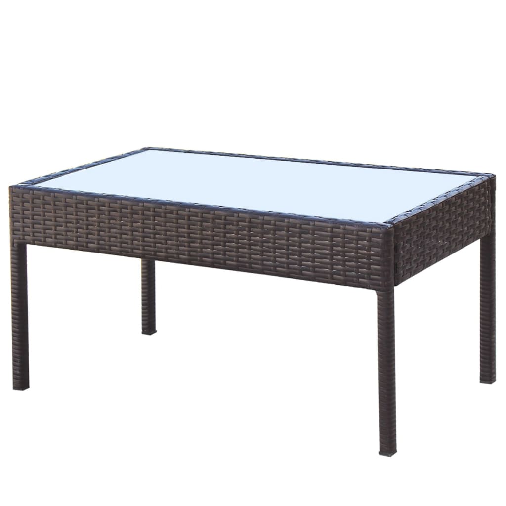Set Divani da Giardino 4 pz con Cuscini in Polyrattan Marrone - homemem39
