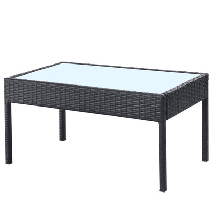 Set Divani da Giardino 4 pz con Cuscini in Polyrattan Nero | homemem39