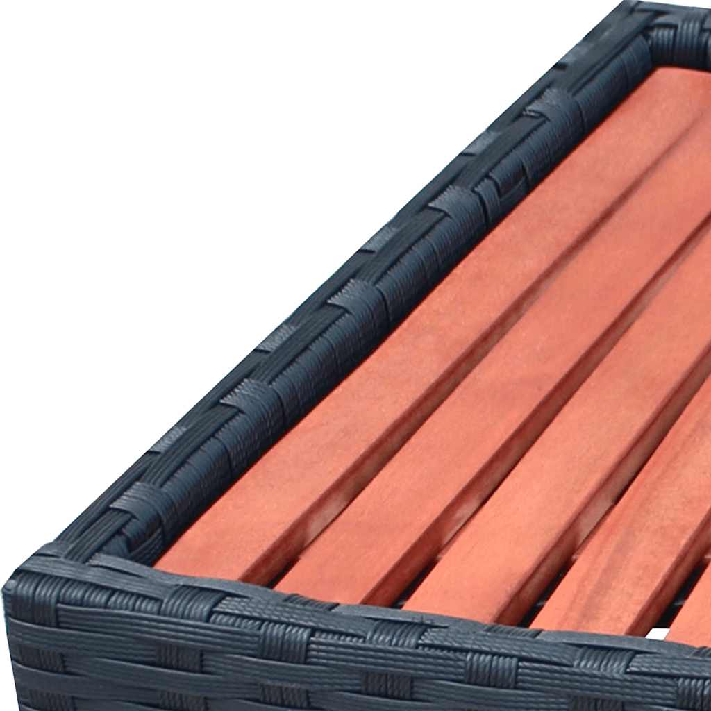 Scalino per Spa in Polyrattan 92x45x25 cm Nero | homemem39
