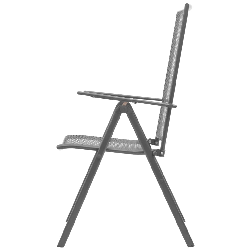 Sedie da Giardino Impilabili 2 pz in Acciaio Grigio | homemem39