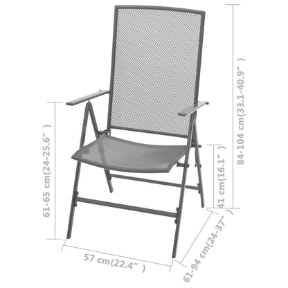 Sedie da Giardino Impilabili 2 pz in Acciaio Grigio | homemem39