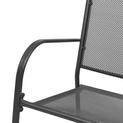 Panchina da Giardino 108 cm Acciaio e Rete Antracite | homemem39