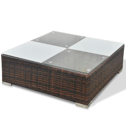 Set Divani da Giardino 5 pz con Cuscini in Polyrattan Marrone - homemem39