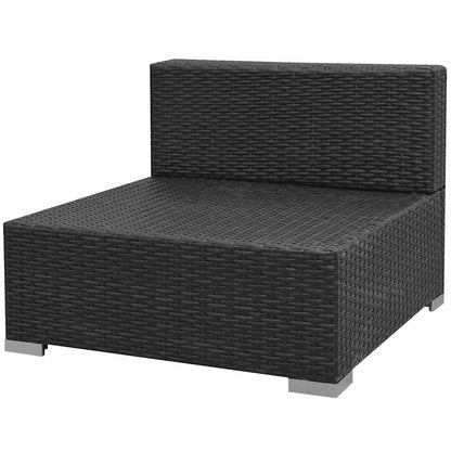 Set Divani da Giardino 7 pz con Tettoia in Polyrattan Nero